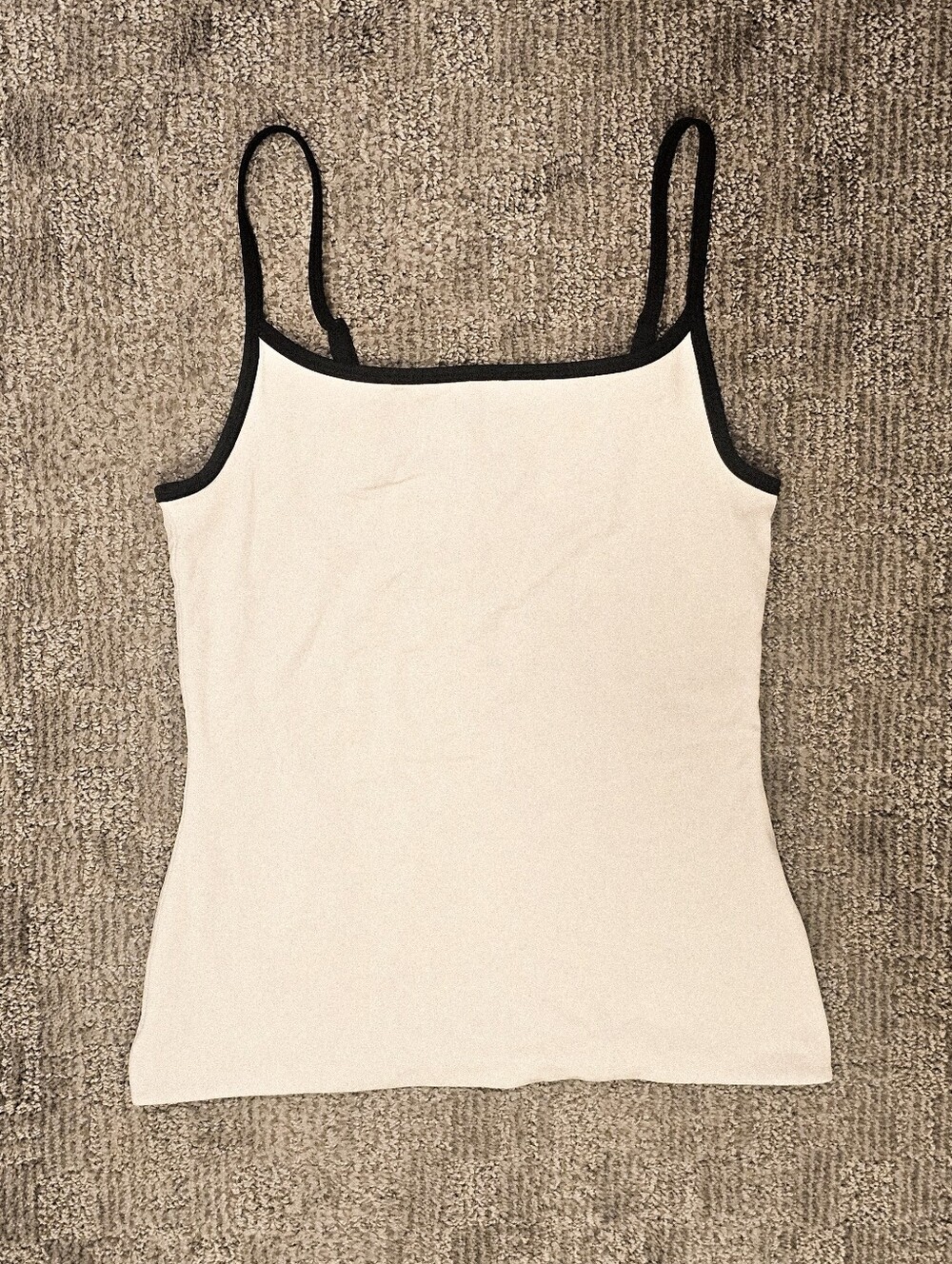 Aritzia Original Contour Swoop Cami Tank Matte Pearl/Black